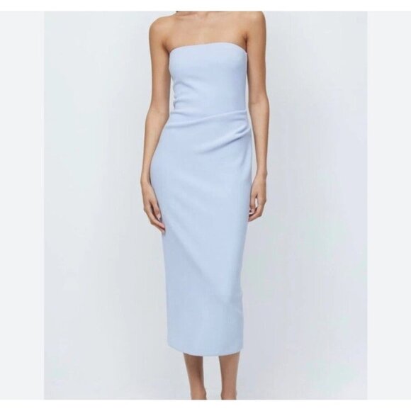 Bec & Bridge Dresses & Skirts - Bec + Bridge Light Blue Karina Strapless Maxi Dress Ruched Sz US 12 NWT